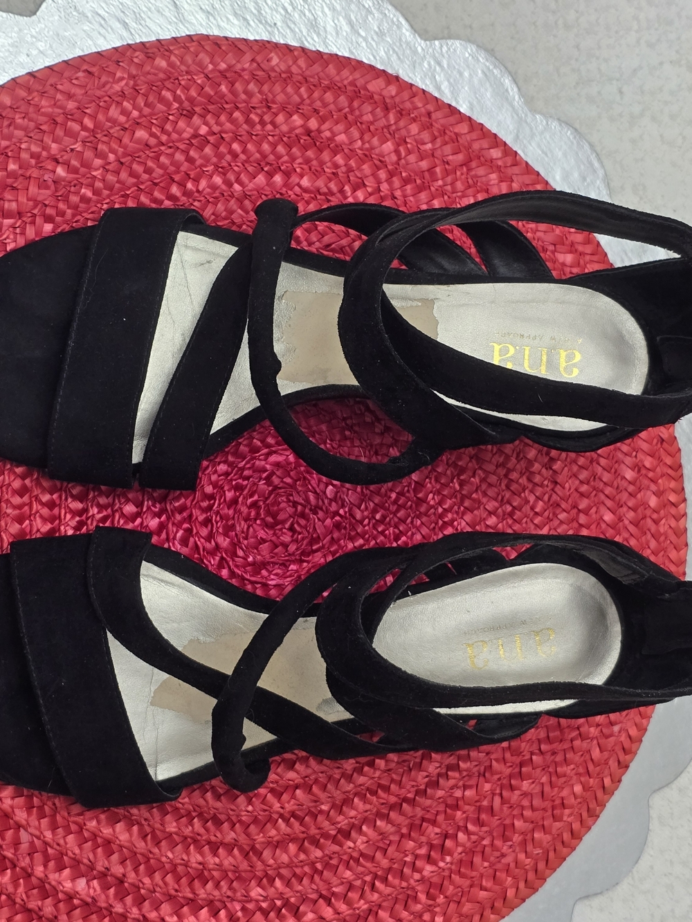 ana Black Strappy Women’s Wedge Sandals